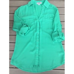Express Teal Portofino Blouse
